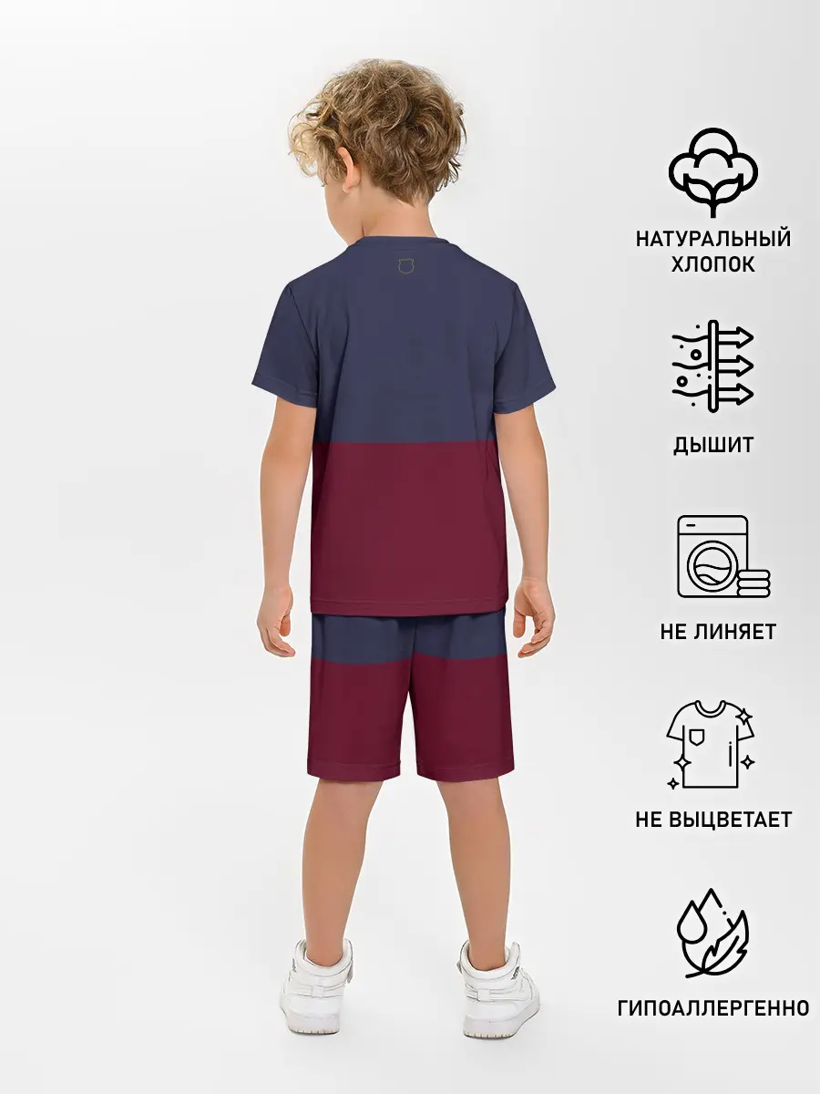 Детская пижама с шортами / FC Barcelona | Flag and team Logo