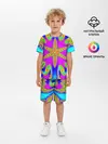 Детская пижама с шортами / Неоновый фрактал