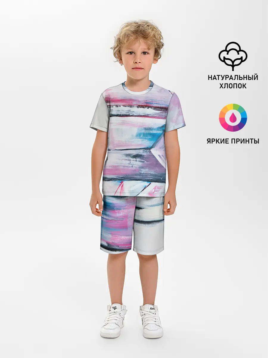 Детская пижама с шортами / Цветные мелки