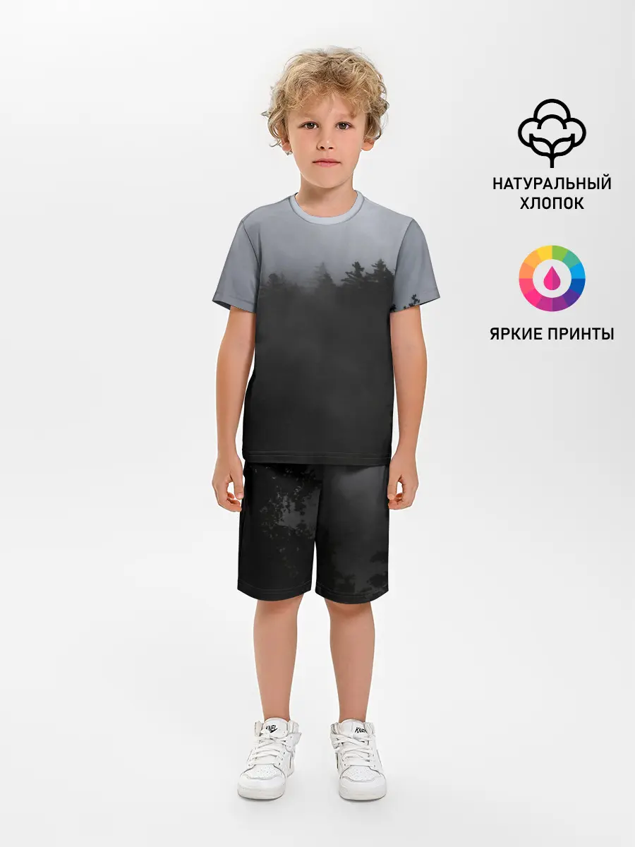 Детская пижама с шортами / Лес в дыму