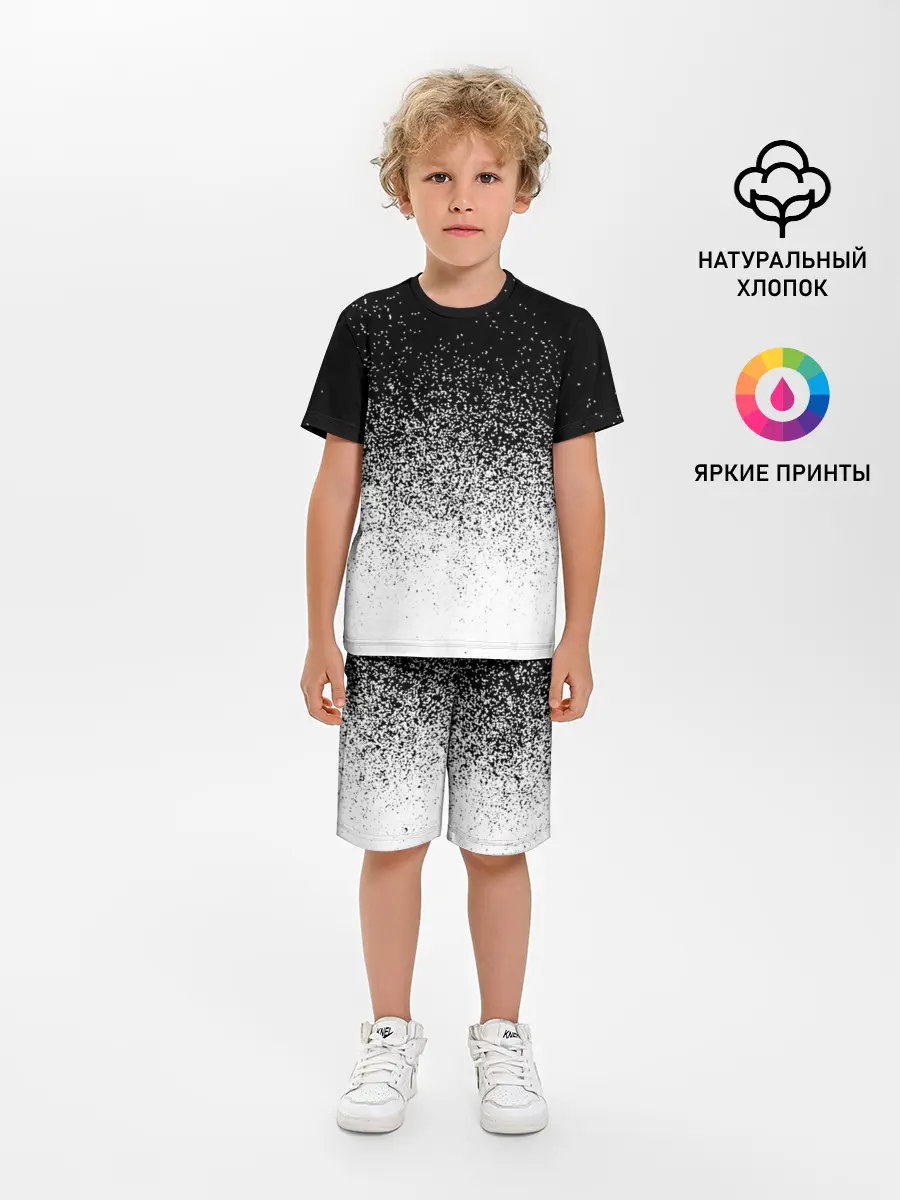 Детская пижама с шортами / BLACK AND WHITE ABSTRACTION