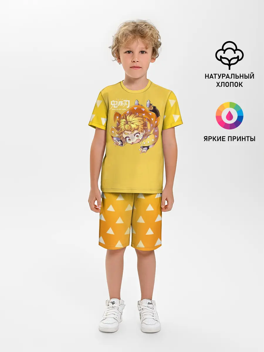 Детская пижама с шортами / Зеницу Агацума Kimetsu no Yaiba