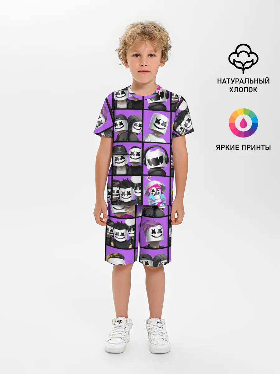 Детская пижама с шортами / Marshmello Style