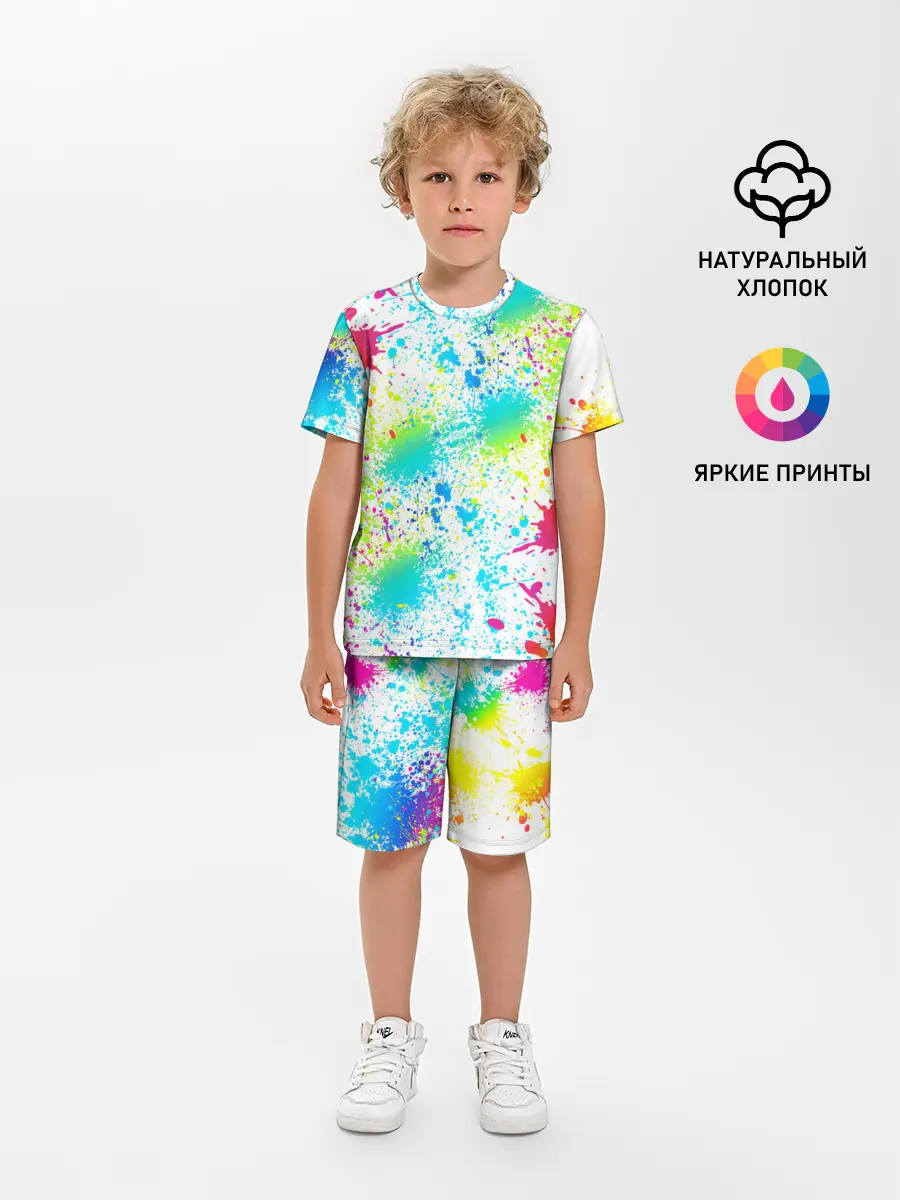 Детская пижама с шортами / БРЫЗГИ НЕОНА
