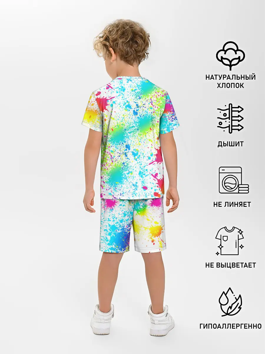 Детская пижама с шортами / БРЫЗГИ НЕОНА