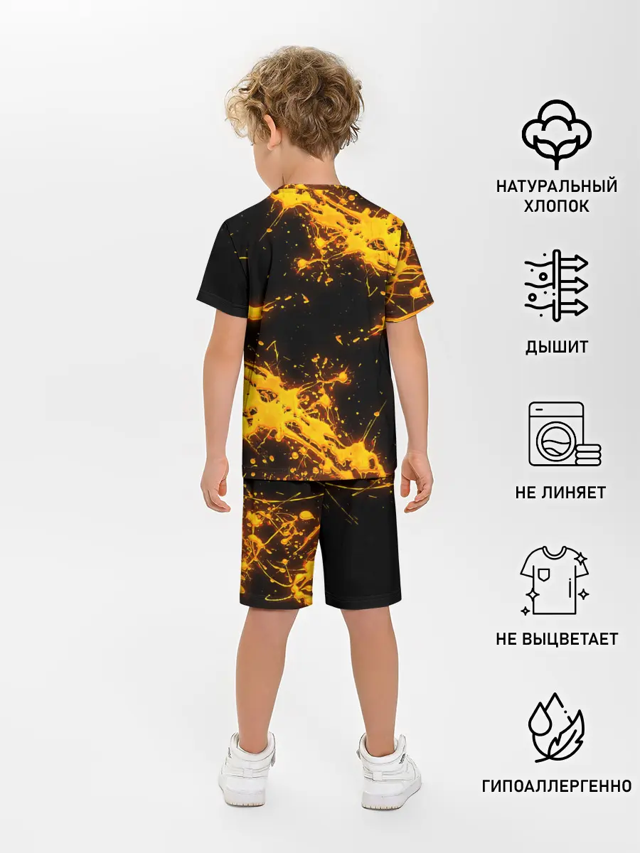 Детская пижама с шортами / БРЫЗГИ КРАСКИ NEON