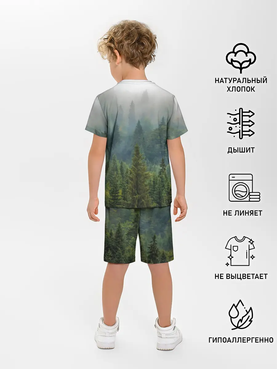 Детская пижама с шортами / Лес мой храм