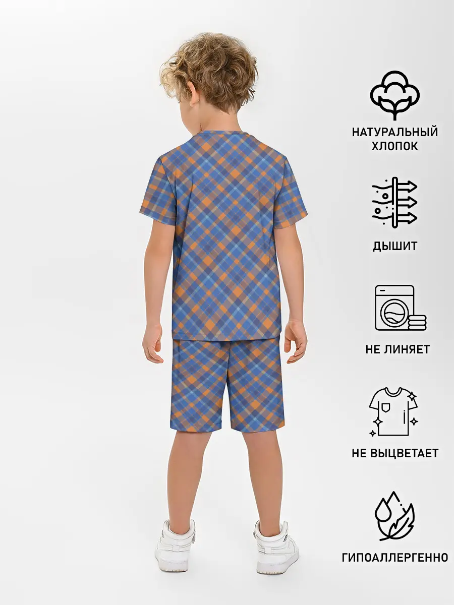 Детская пижама с шортами / Клеточный узор