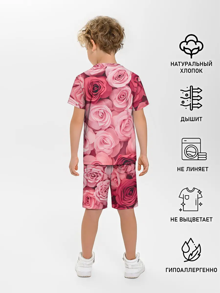 Детская пижама с шортами / Розовые Розы