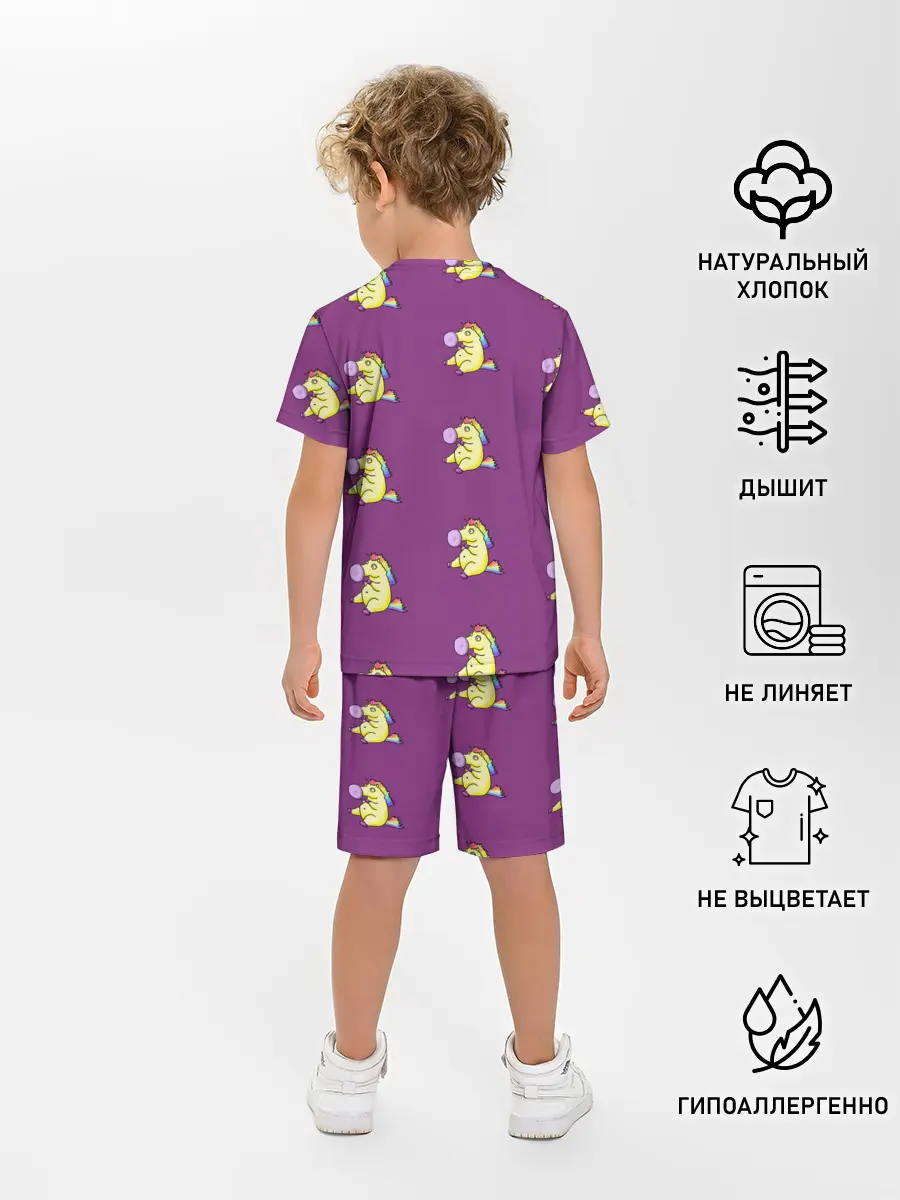 Детская пижама с шортами / Фиолетовые пони