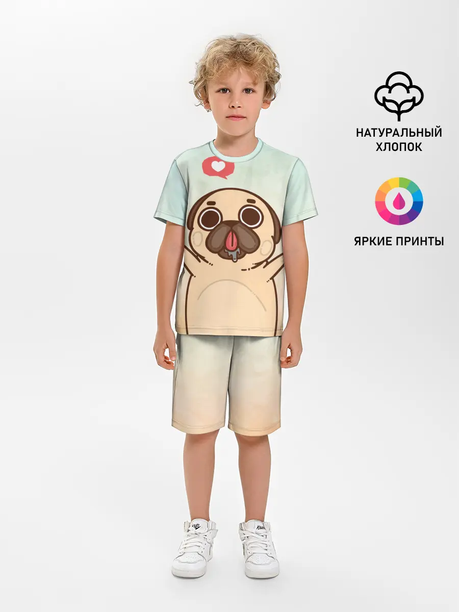 Детская пижама с шортами / Puglie Pug Like
