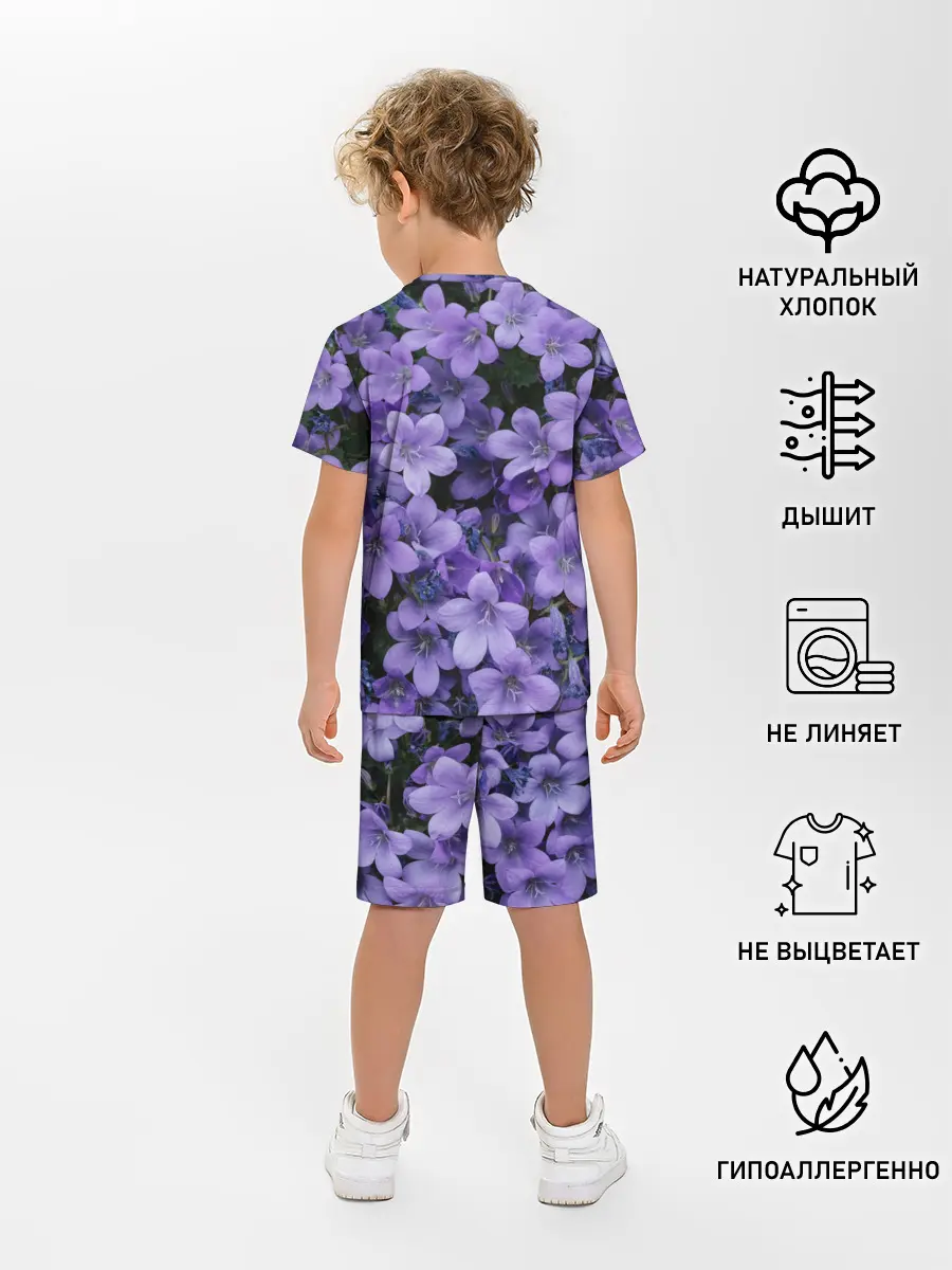 Детская пижама с шортами / Фиолетовый цвет весны