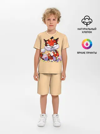 Детская пижама с шортами / Новогодний тигрёнок