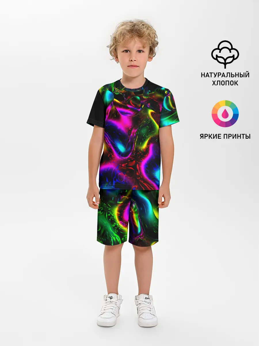 Детская пижама с шортами / В НЕОНЕ