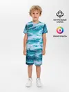 Детская пижама с шортами / Вода волны пена море