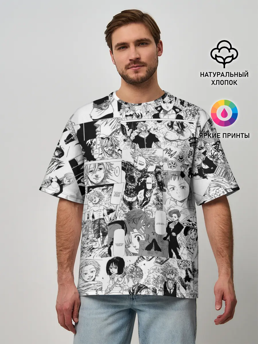 Мужская футболка оверсайз / Семь смертных грехов