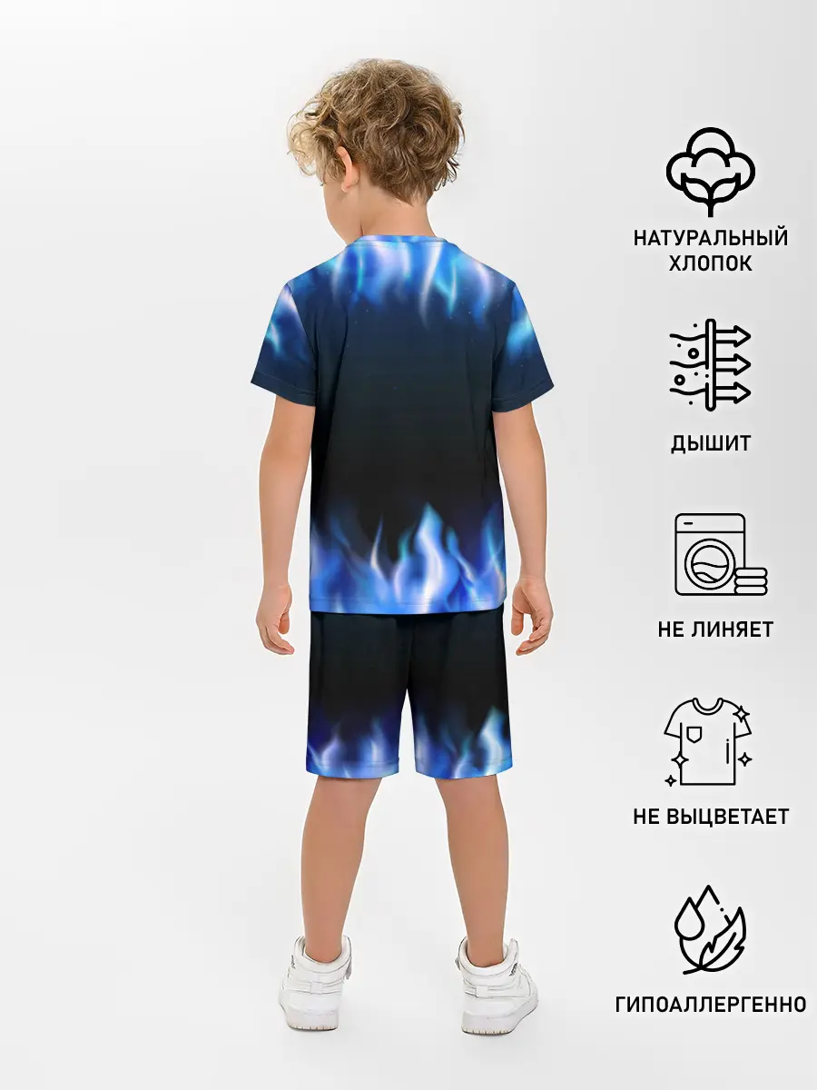 Детская пижама с шортами / Синий Огонь