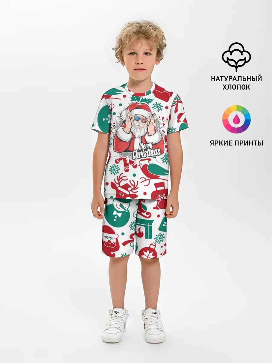 Детская пижама с шортами / Merry Christmas3D