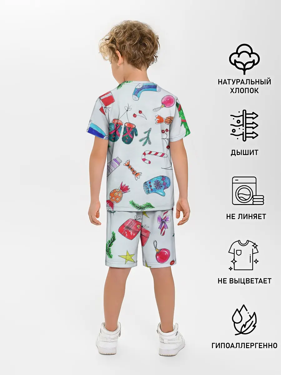 Детская пижама с шортами / шарики фонарики