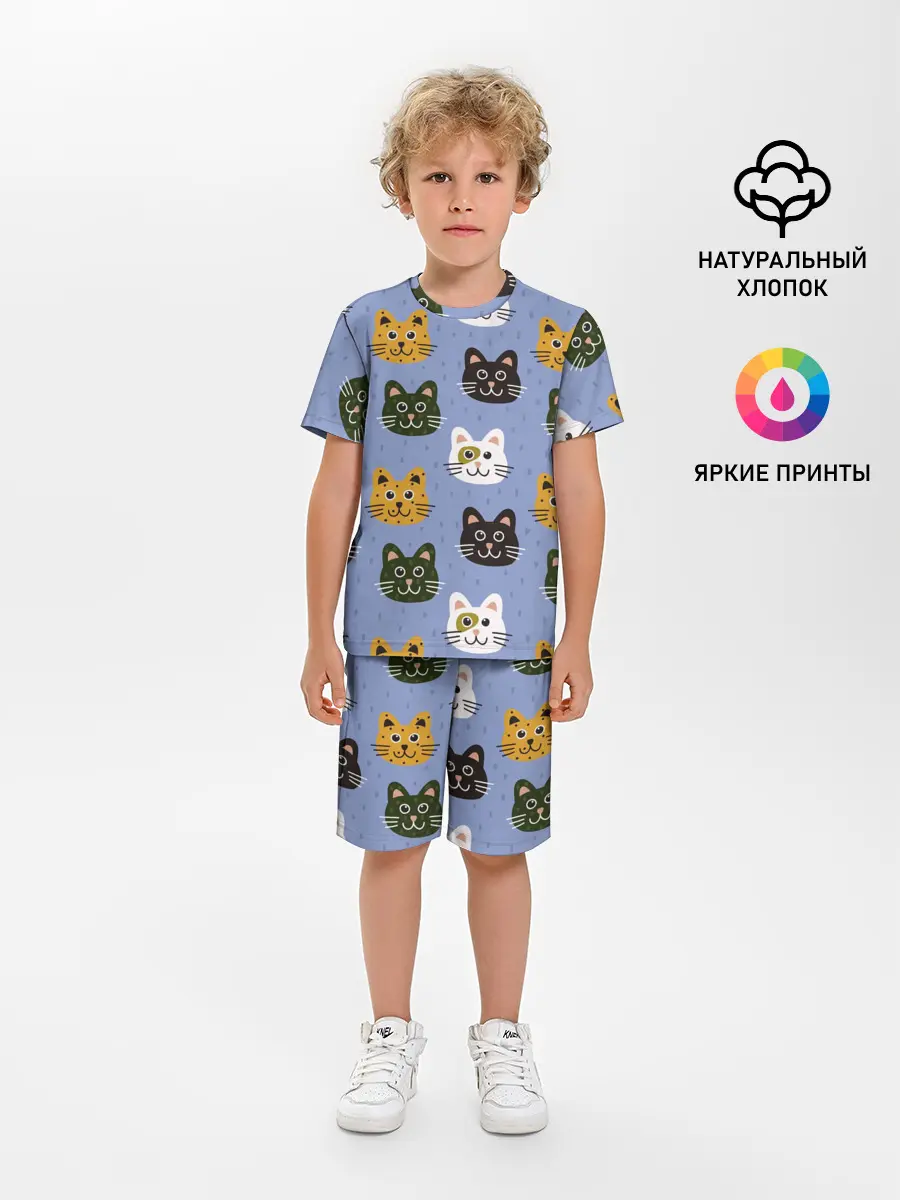 Детская пижама с шортами / Котики
