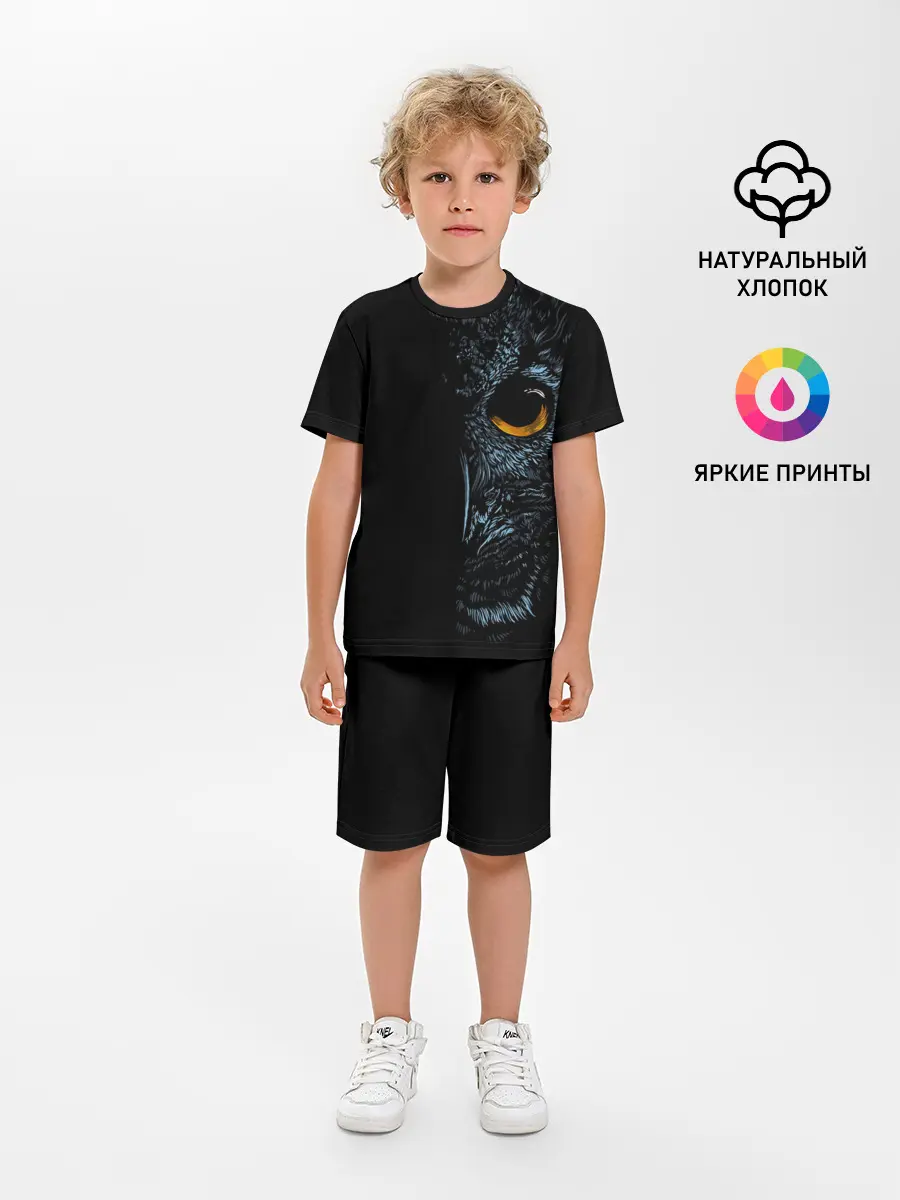 Детская пижама с шортами / Ночная Сова арт