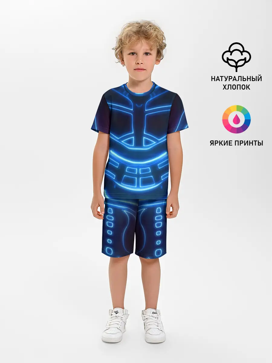 Детская пижама с шортами / Неоновая броня | Neon Armor