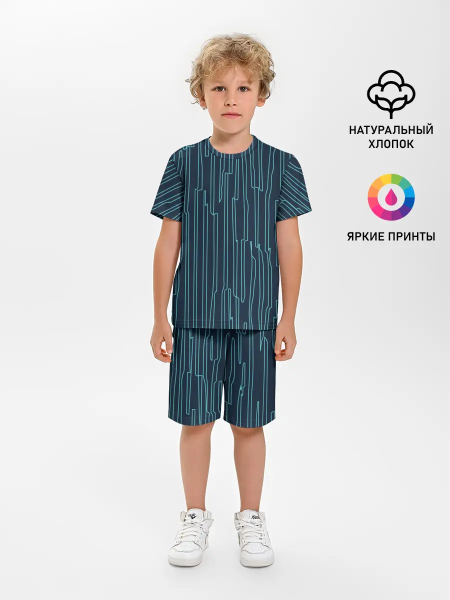 Детская пижама с шортами / Стильный узор