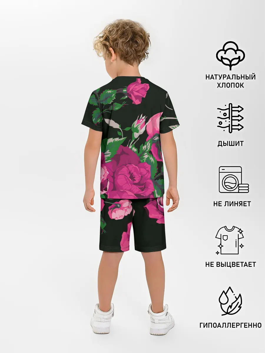 Детская пижама с шортами / Розы