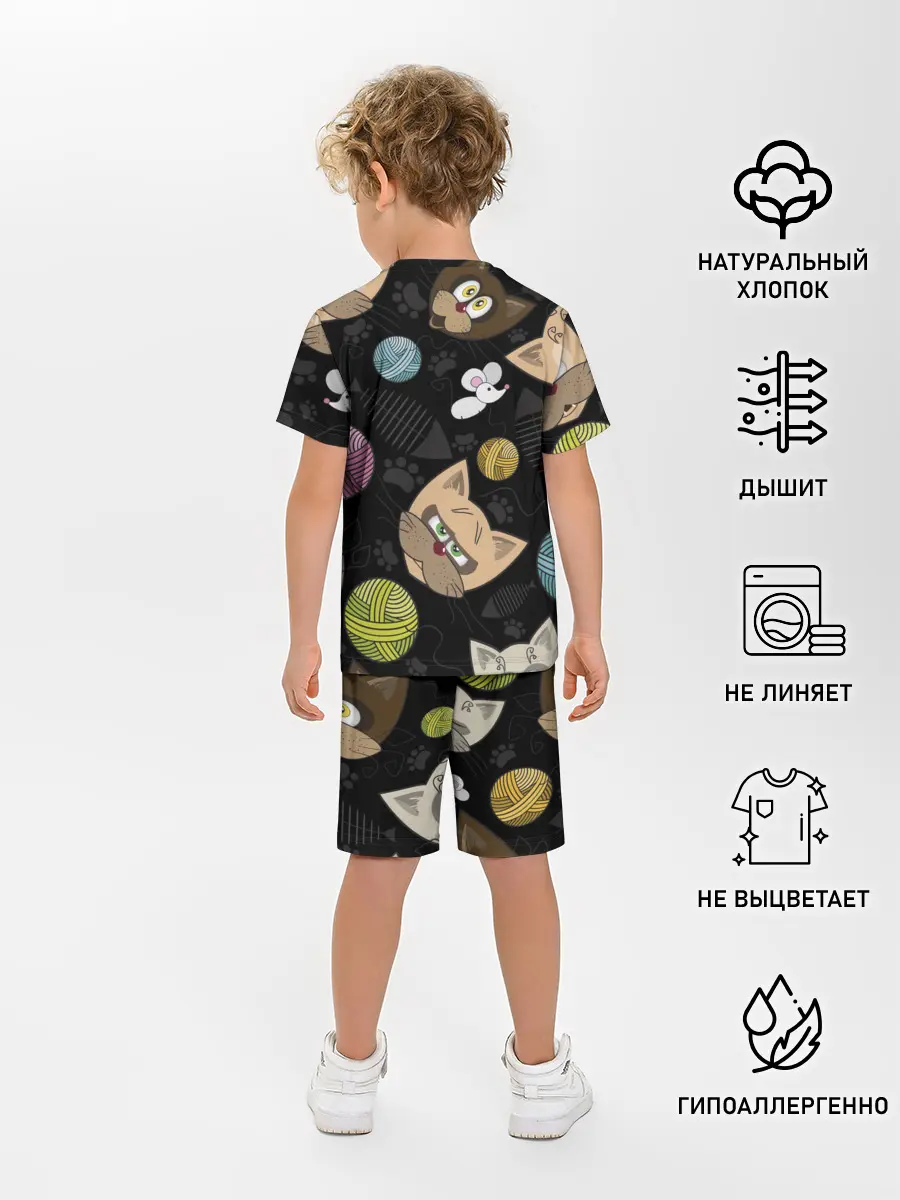Детская пижама с шортами / Злой кот.