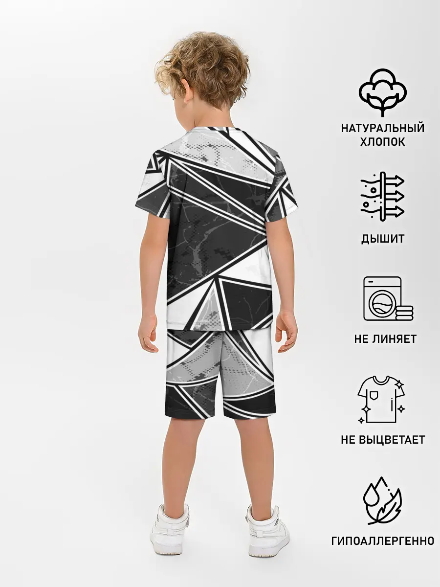 Детская пижама с шортами / Спортивная геометрия