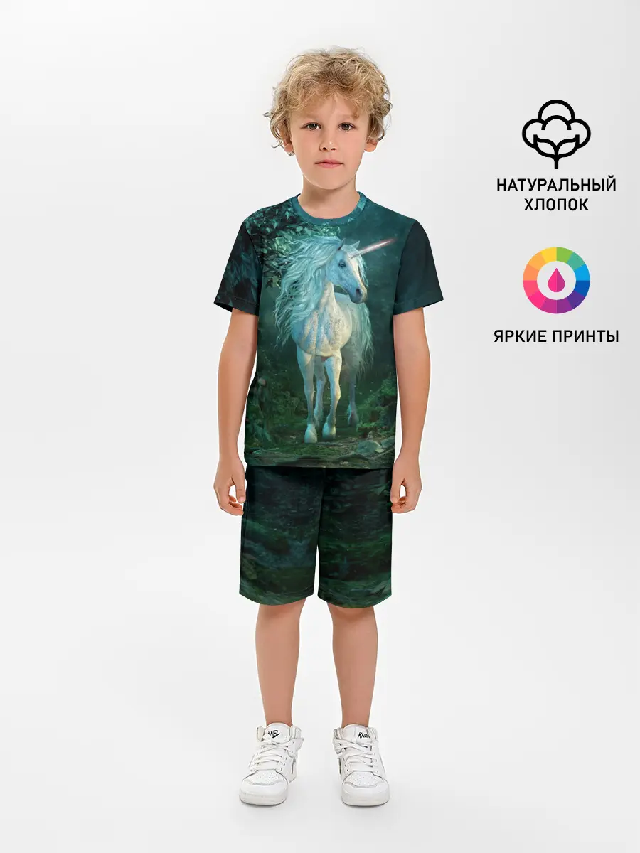Детская пижама с шортами / Единорог