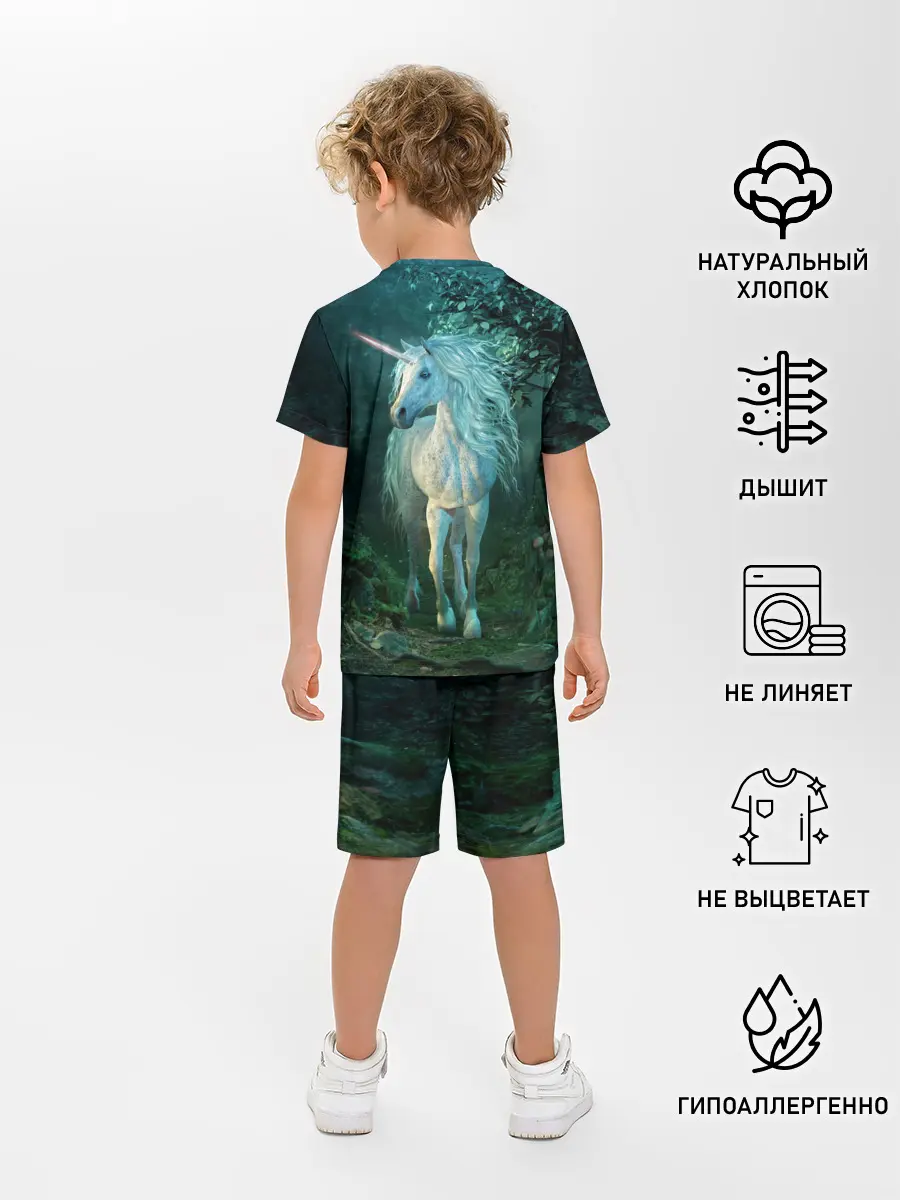 Детская пижама с шортами / Единорог