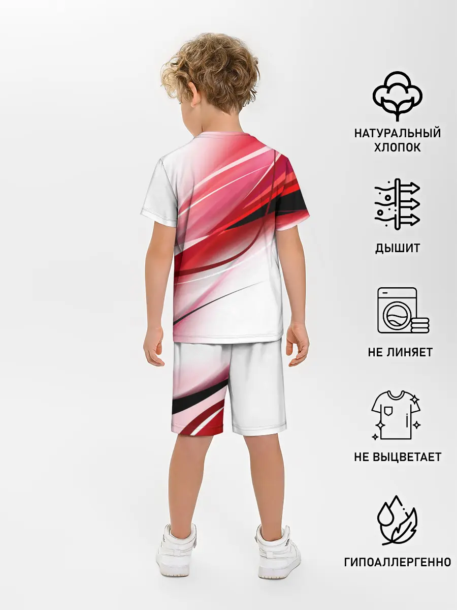 Детская пижама с шортами / Красная линия