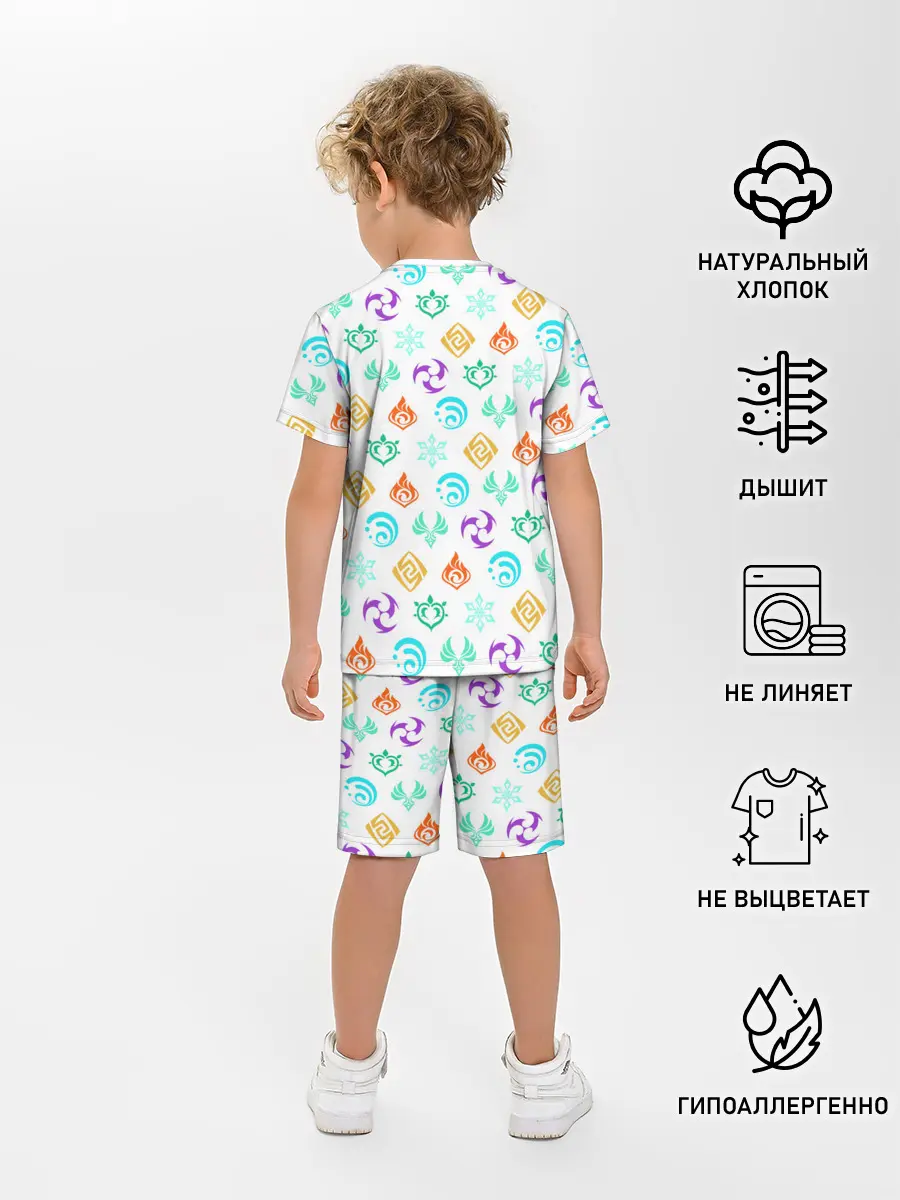 Детская пижама с шортами / GENSHIN IMPACT ЭМБЛЕМЫ