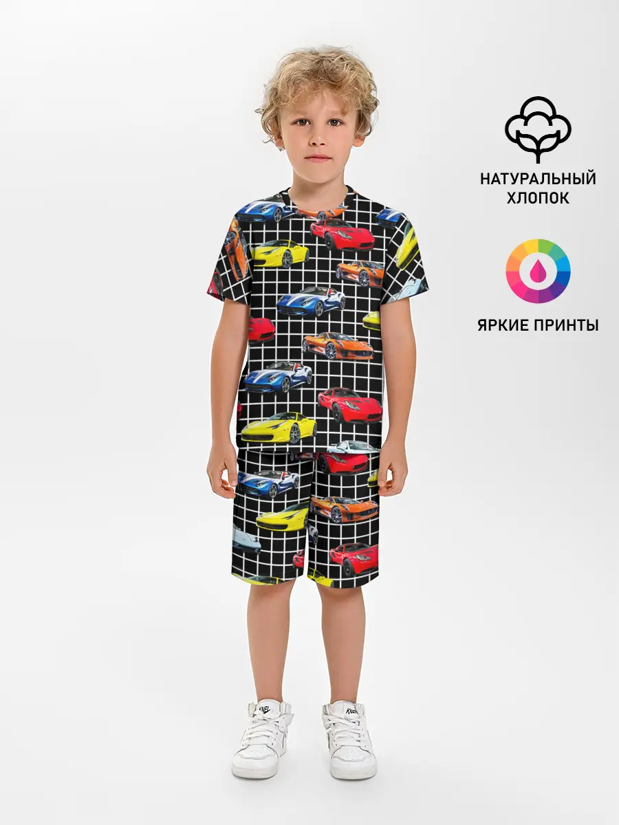 Детская пижама с шортами / Гоночные тачки