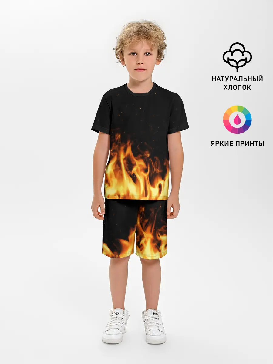 Детская пижама с шортами / Огонь