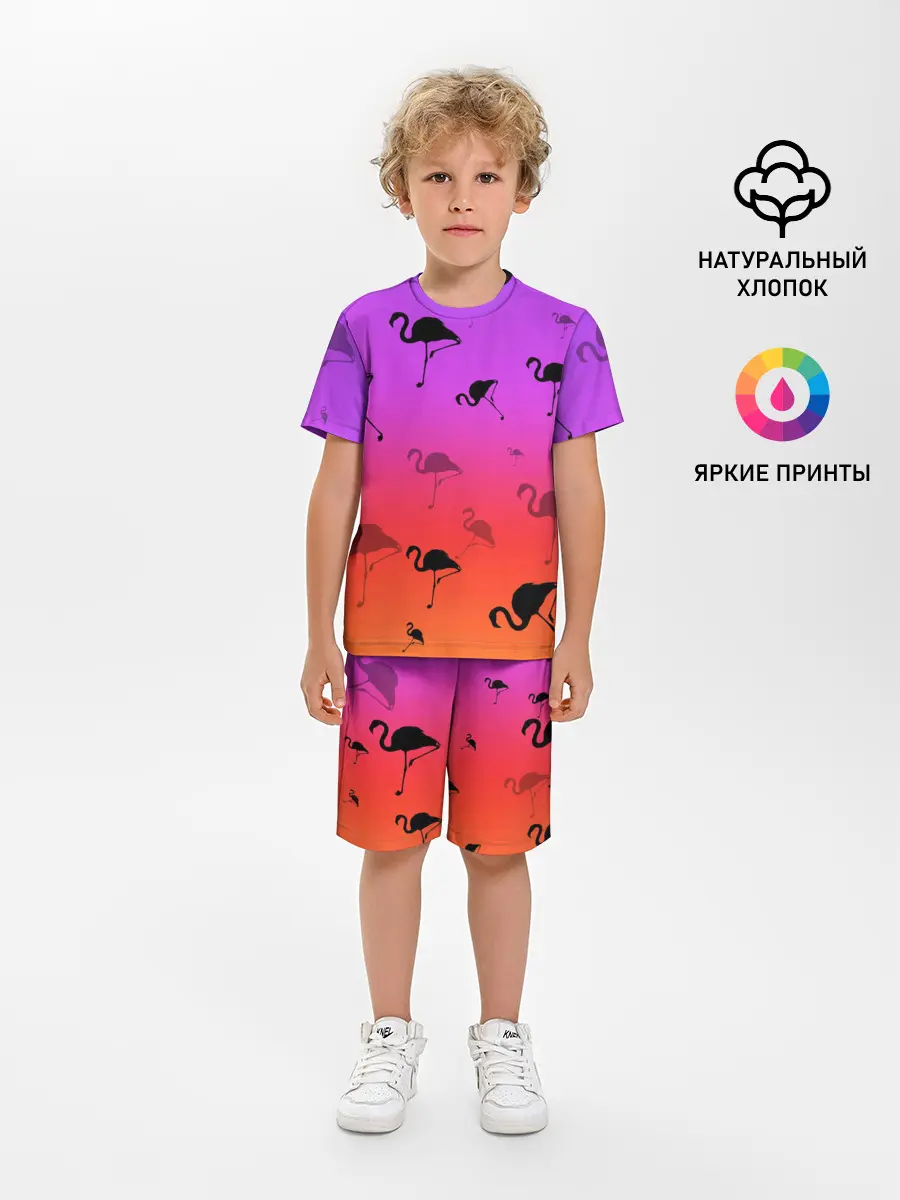 Детская пижама с шортами / Фламинго