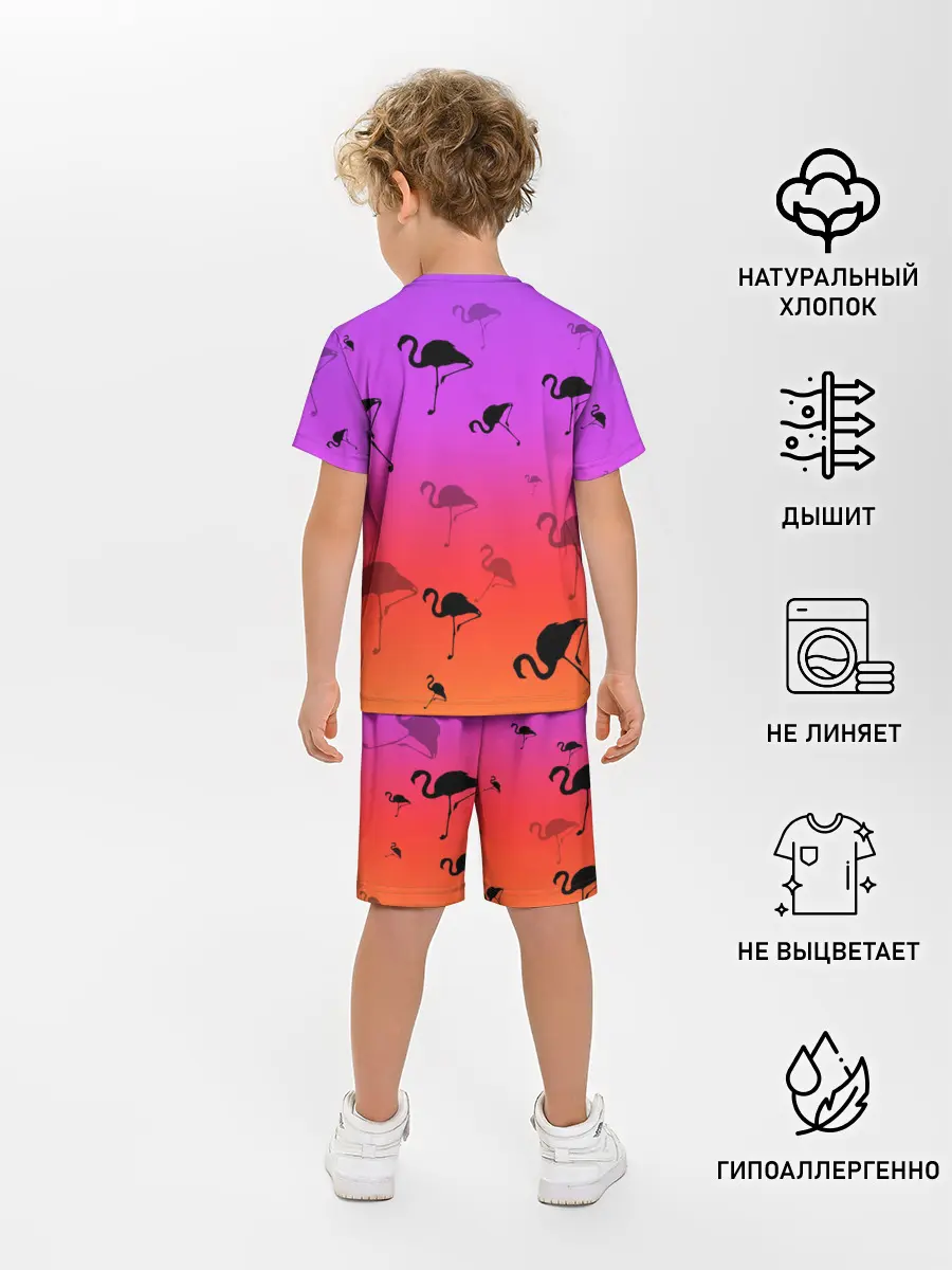 Детская пижама с шортами / Фламинго