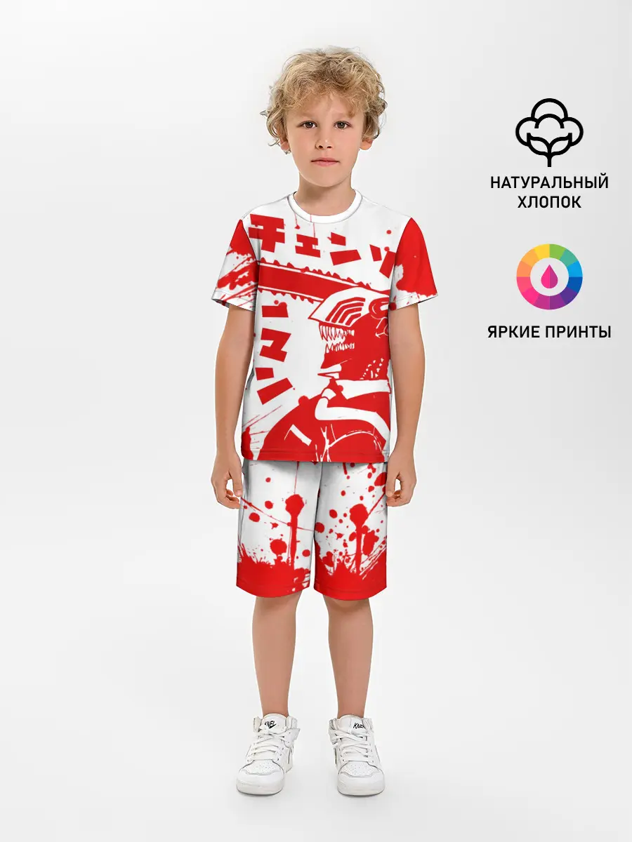 Детская пижама с шортами / Chainsaw Man, Человек-бензопила