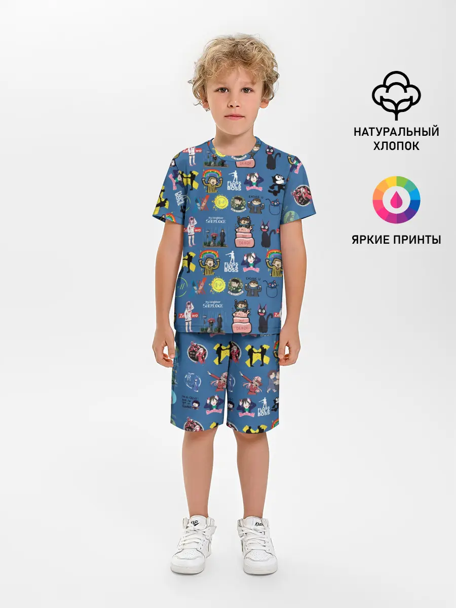 Детская пижама с шортами / стикербомбинг new