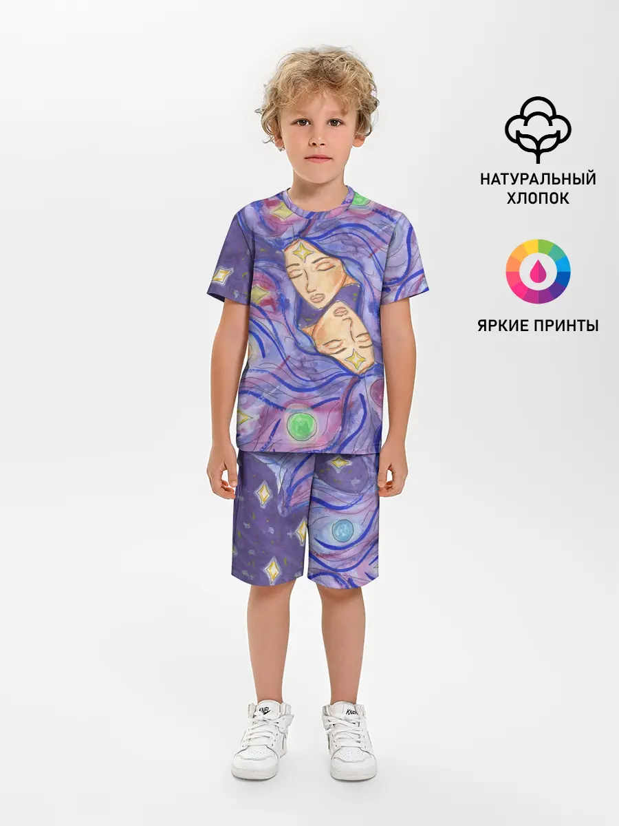 Детская пижама с шортами / Галактика