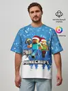 Мужская футболка оверсайз / Новогодний Манкрафт