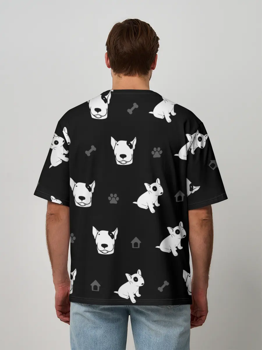 Мужская футболка оверсайз / Английский бультерьер