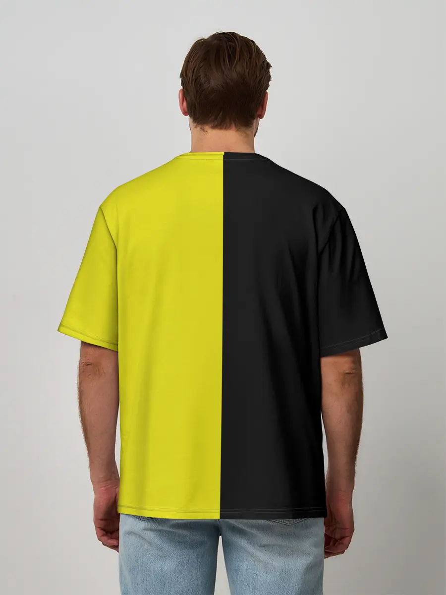 Мужская футболка оверсайз / BLACK YELLOW | ЧЕРНО ЖЕЛТЫЙ