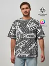 Мужская футболка оверсайз / retro pattern