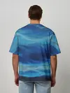 Мужская футболка оверсайз / Акварельное море