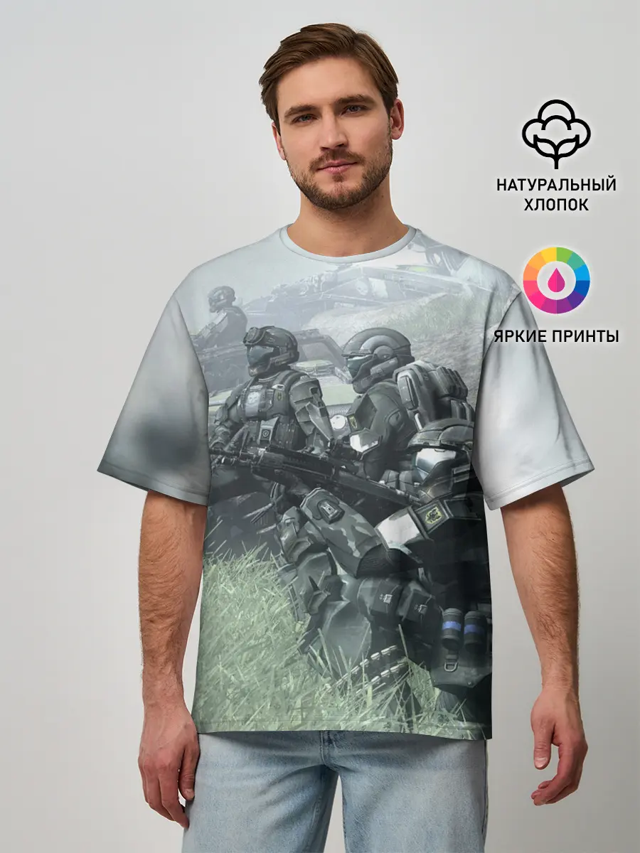 Мужская футболка оверсайз / Halo 2