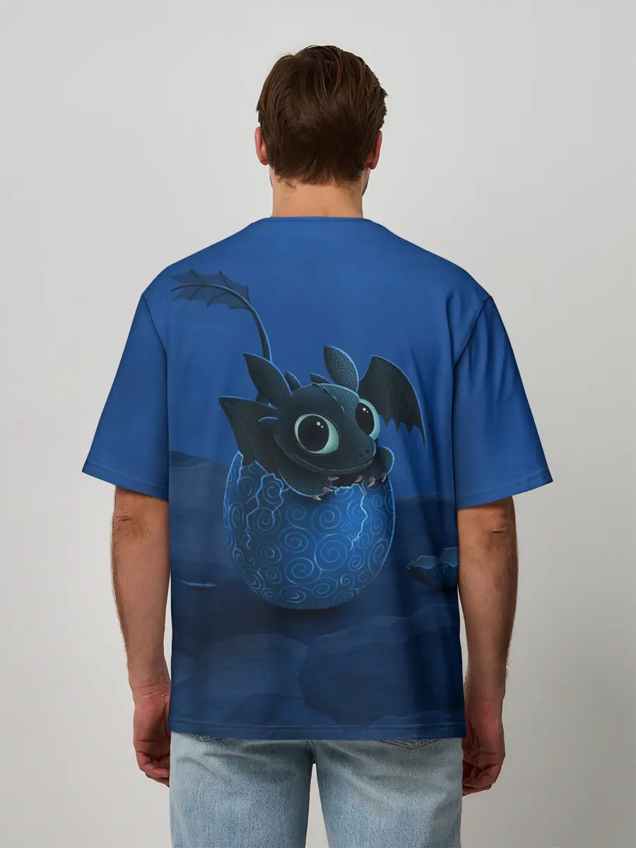 Мужская футболка оверсайз / Малыш Беззубик