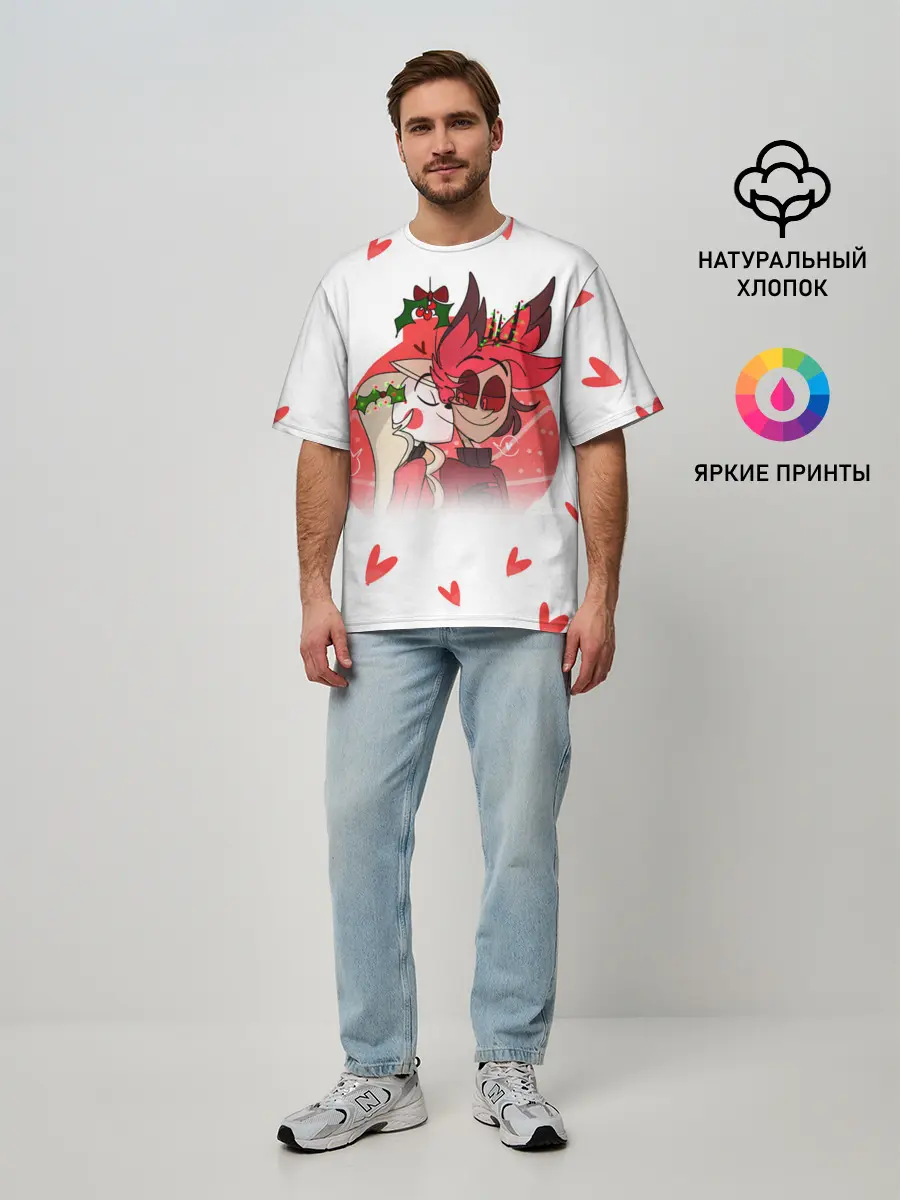 Мужская футболка оверсайз / ОТЕЛЬ ХАЗБИН НОВОГОДНИЙ