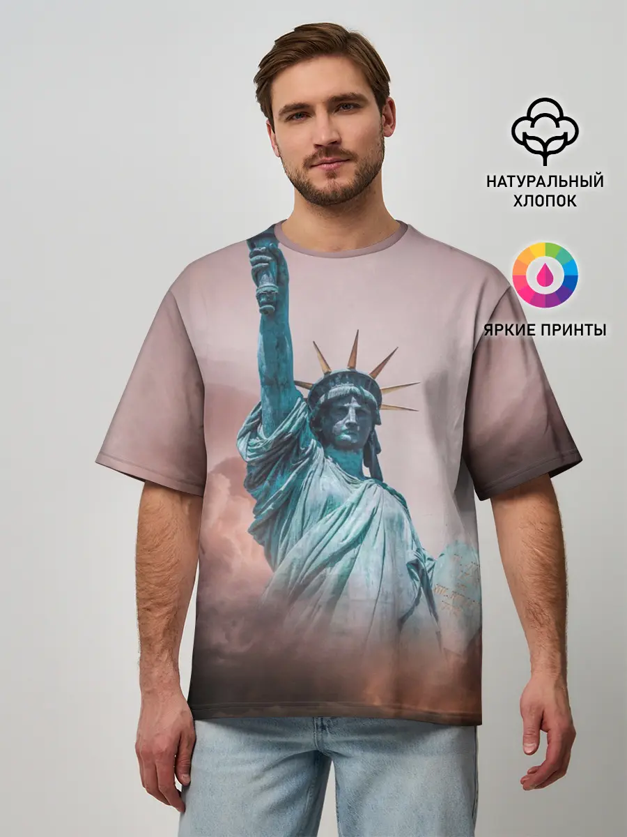 Мужская футболка оверсайз / Статуя свободы